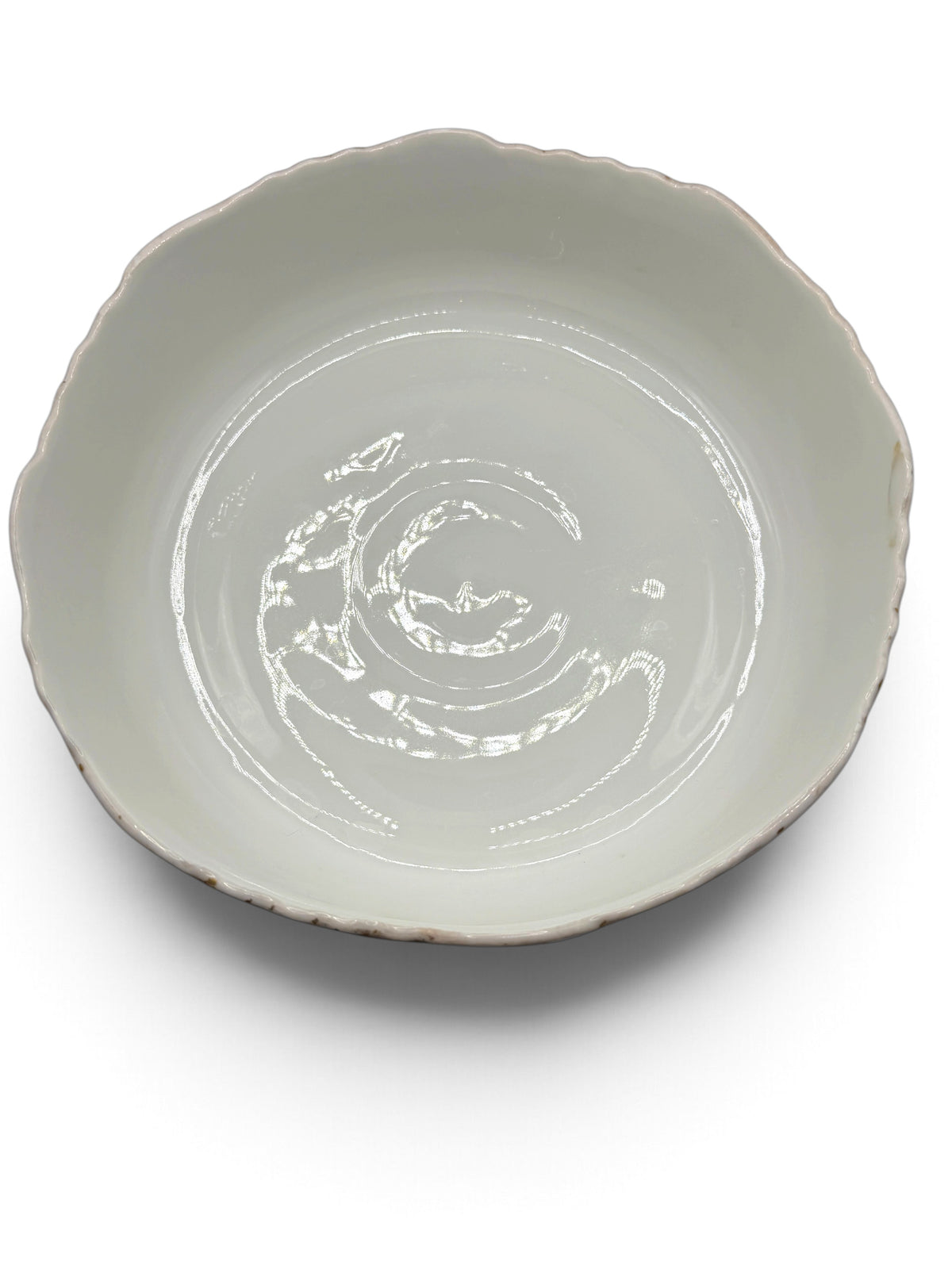 Vintage Limoges Porcelain Floral Serving Bowl with Gold Trim