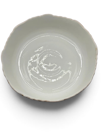 Vintage Limoges Porcelain Floral Serving Bowl with Gold Trim