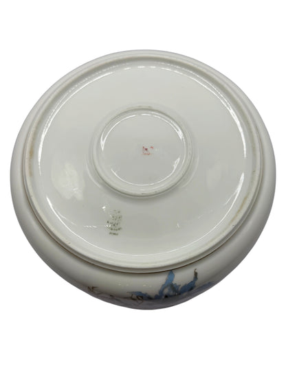 Vintage Limoges Porcelain Floral Serving Bowl with Gold Trim