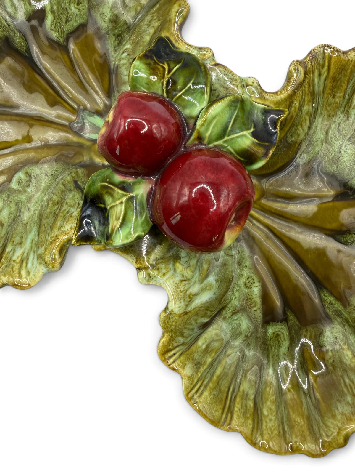 Vintage Maurice of California Double-Leaf & Apple Serving Dish