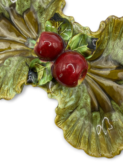 Vintage Maurice of California Double-Leaf & Apple Serving Dish