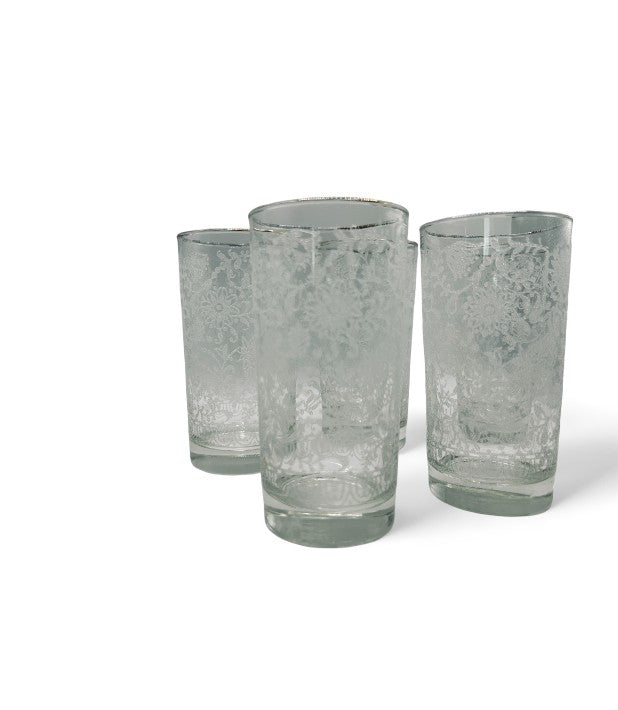 Century Libbey Lace Highball Glasses Set 