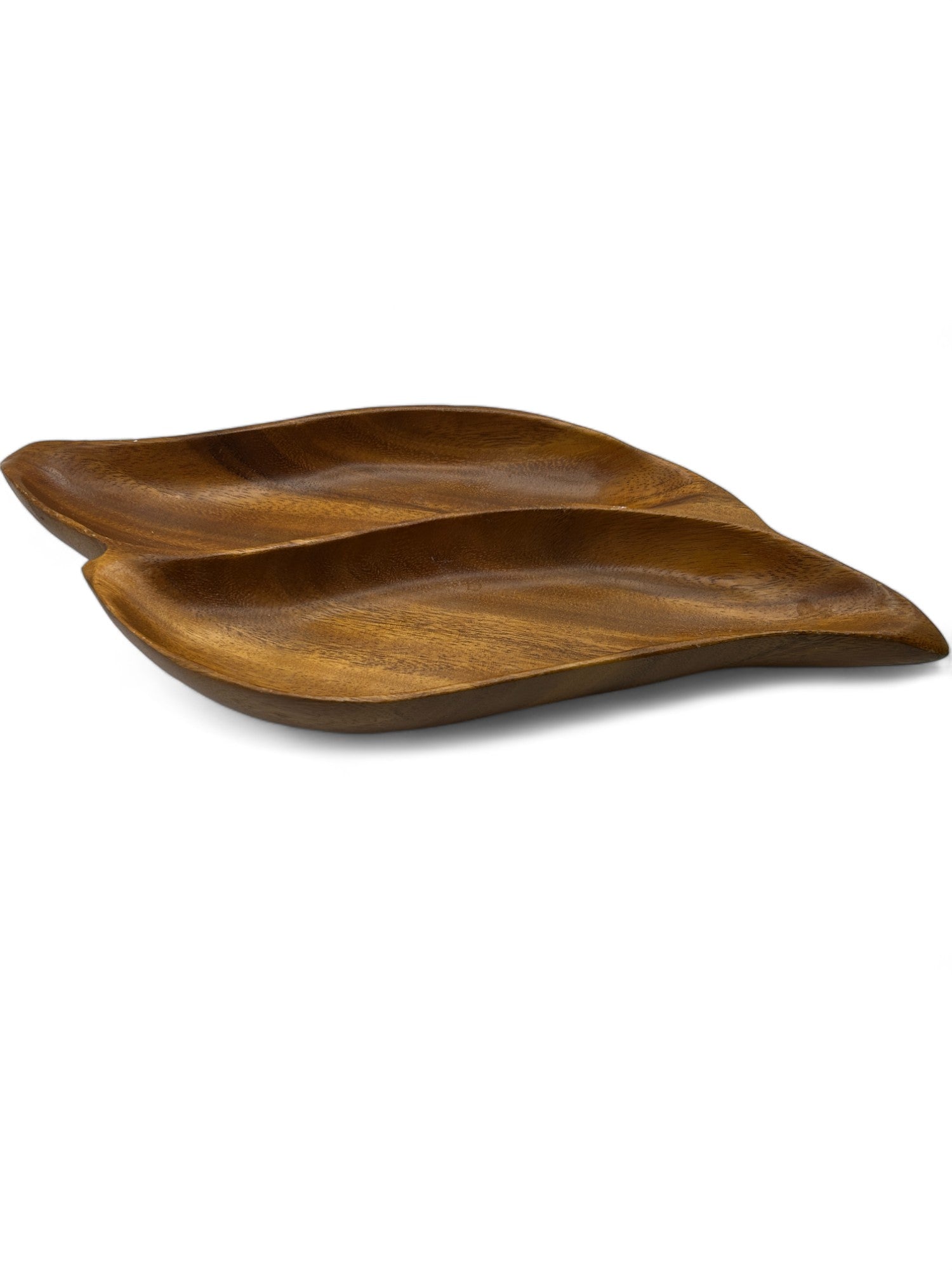 Vintage Monkey Pod Wood Divided Serving Tray