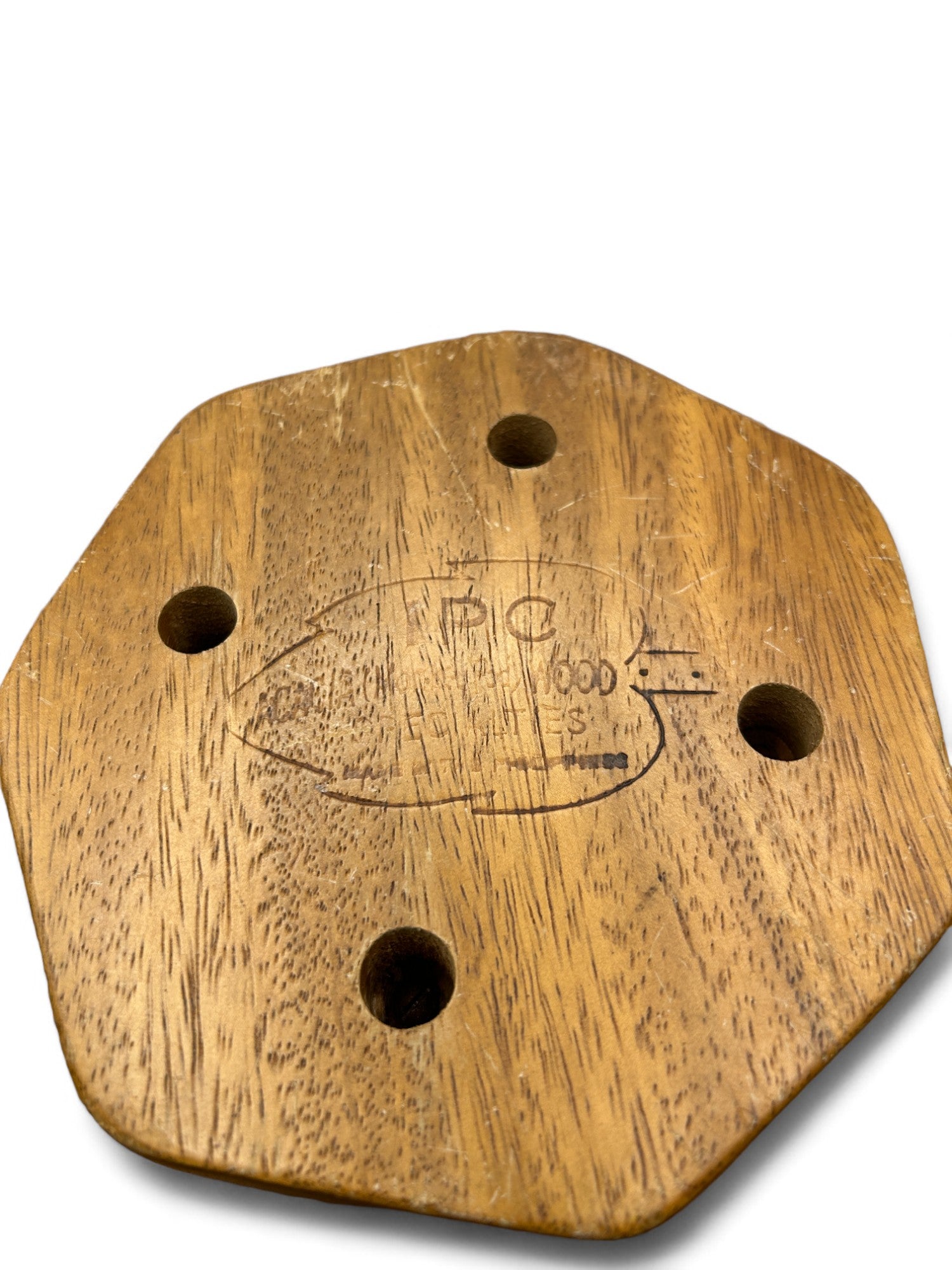 Vintage Monkey pod Wood Lazy Susan