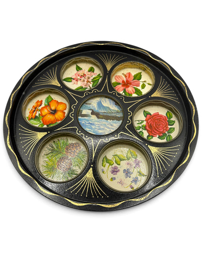 Vintage Niagara Falls Souvenir Cocktail Tray with Six Glasses, 1960s