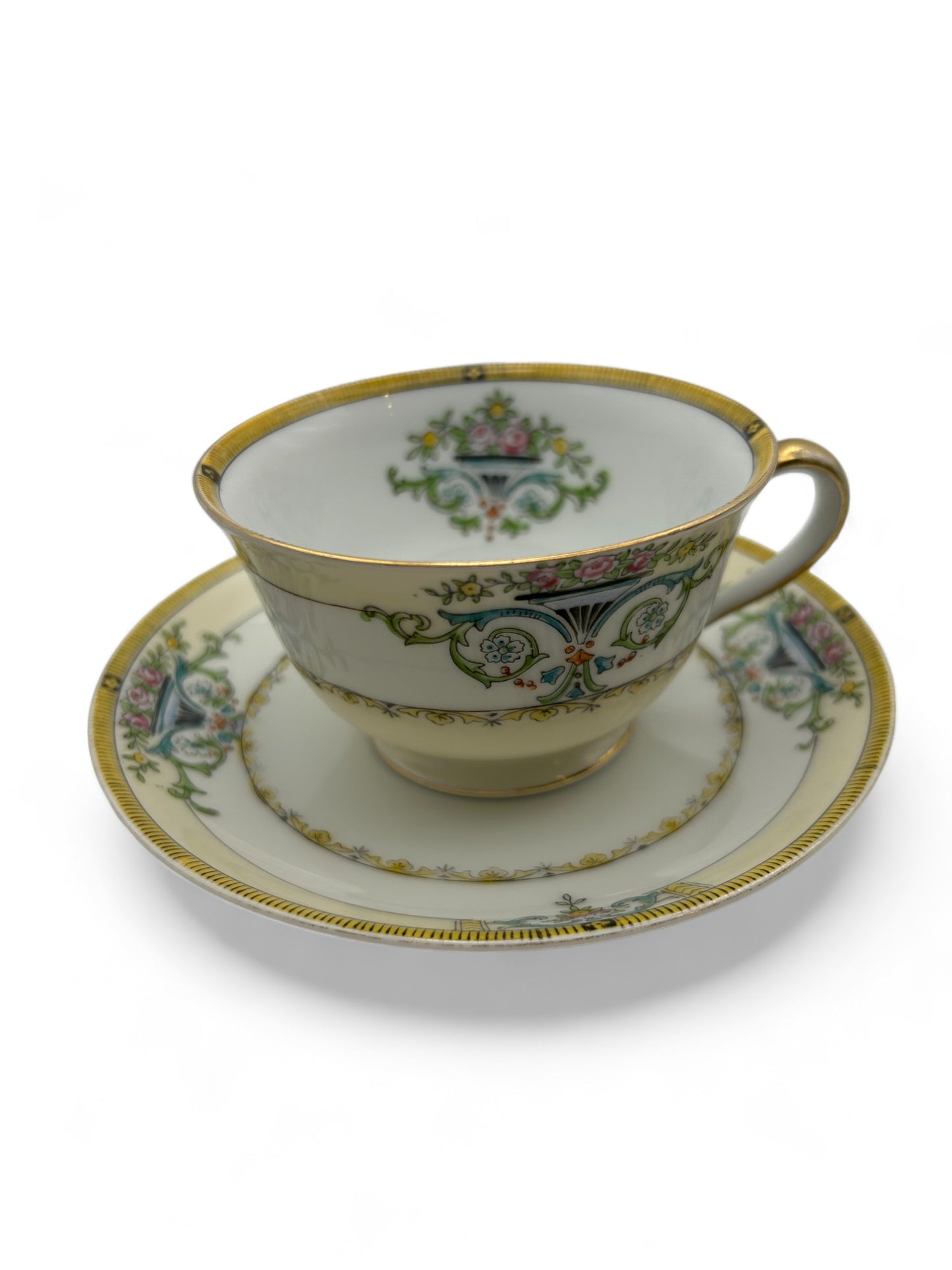 Vintage Noritake Minaret Footed Cup Saucer Set
