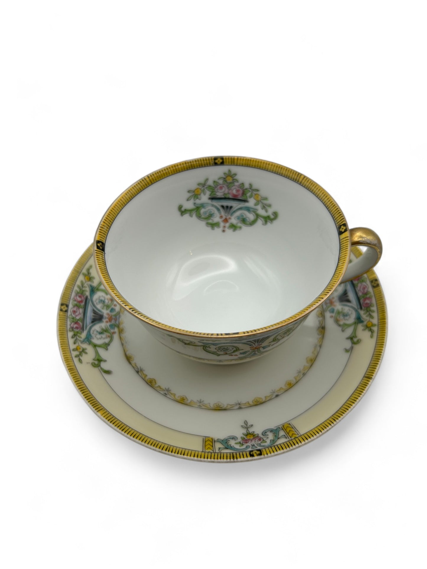 Vintage Noritake Minaret Footed Cup Saucer Set