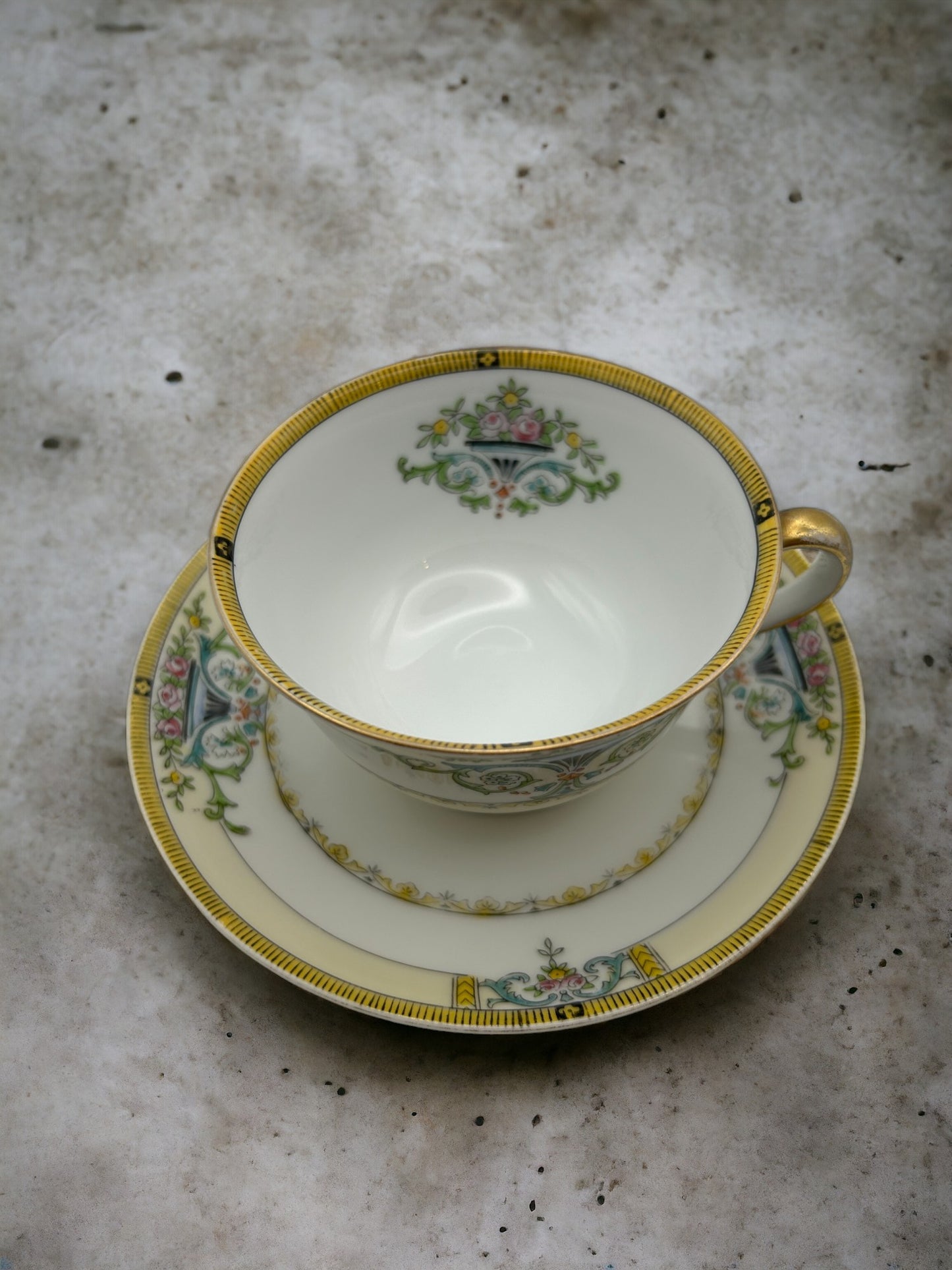 Vintage Noritake Minaret Footed Cup Saucer Set