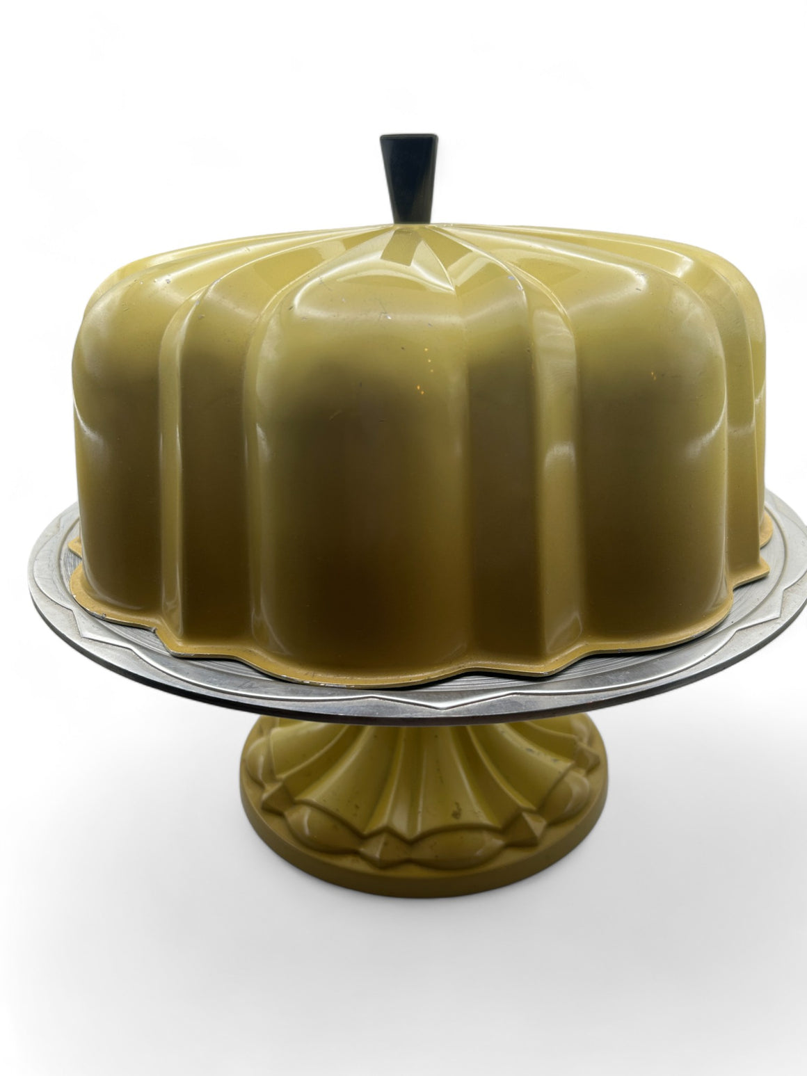 Vintage Ombre Yellow Nordic Ware Aluminum Metal Bundt Cake Stand