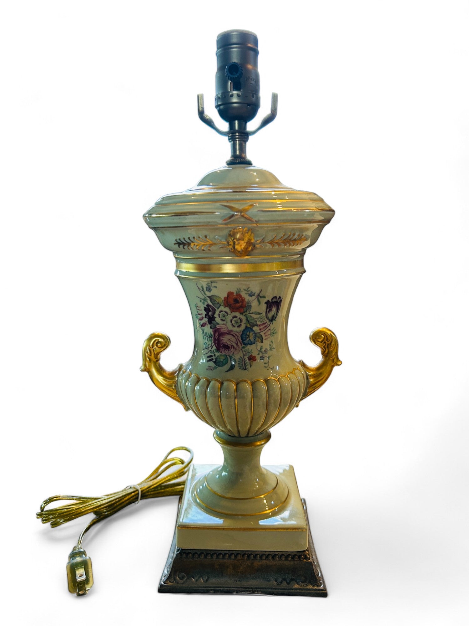 Light Sage Green Caldron Lamp