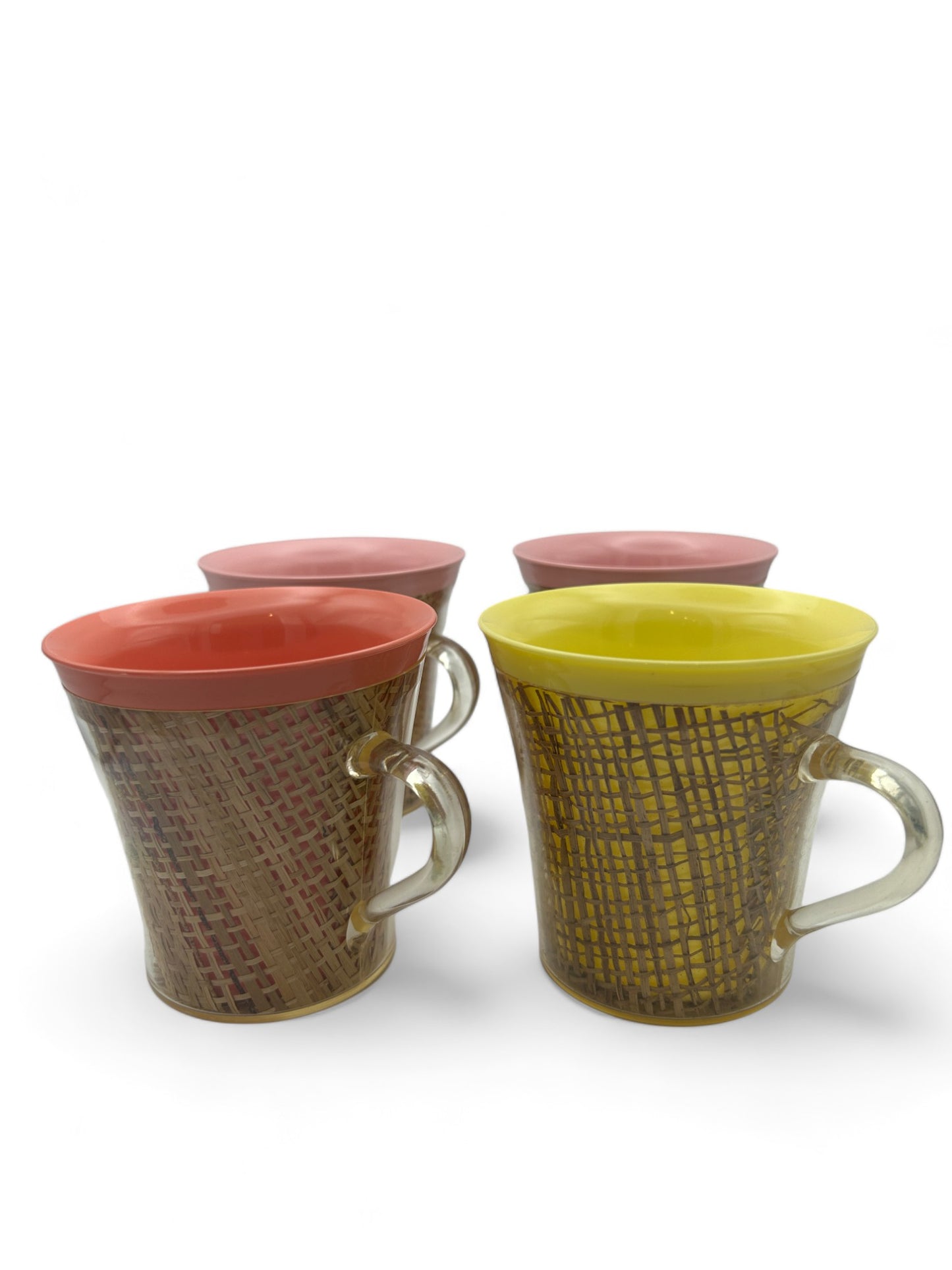 Raffia Burlap Wicker Insulated Mugs