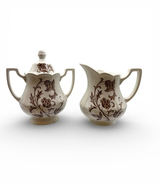 Vintage MCM Royal Staffordshire J&G Meakin “Windsong” Creamer + Lidded Sugar