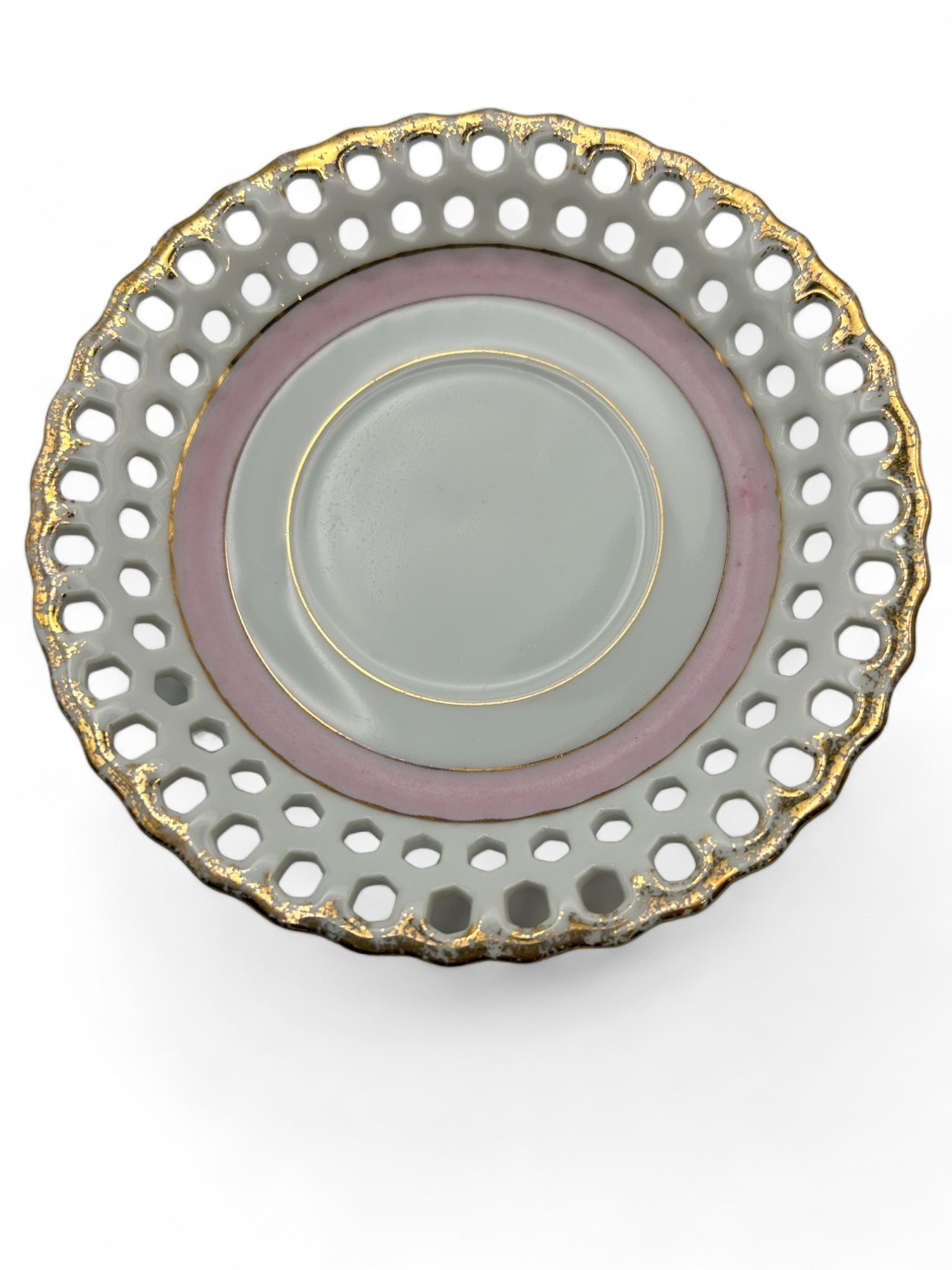 painted Reticulated Edges Demitasse Tea cup and Saucer Set