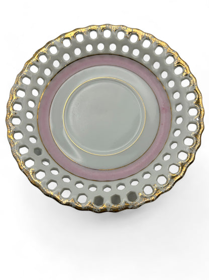 painted Reticulated Edges Demitasse Tea cup and Saucer Set