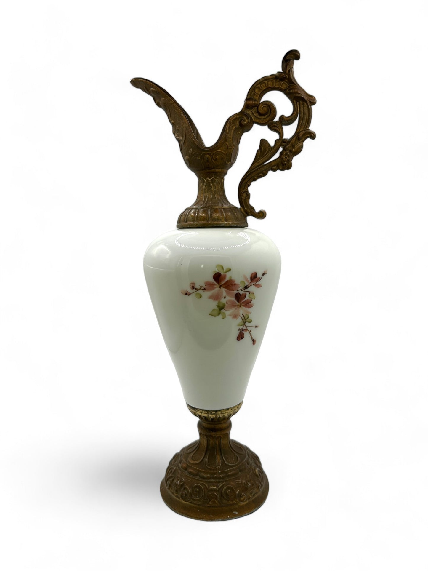  Hand Painted Porcelain and Metal Ewer