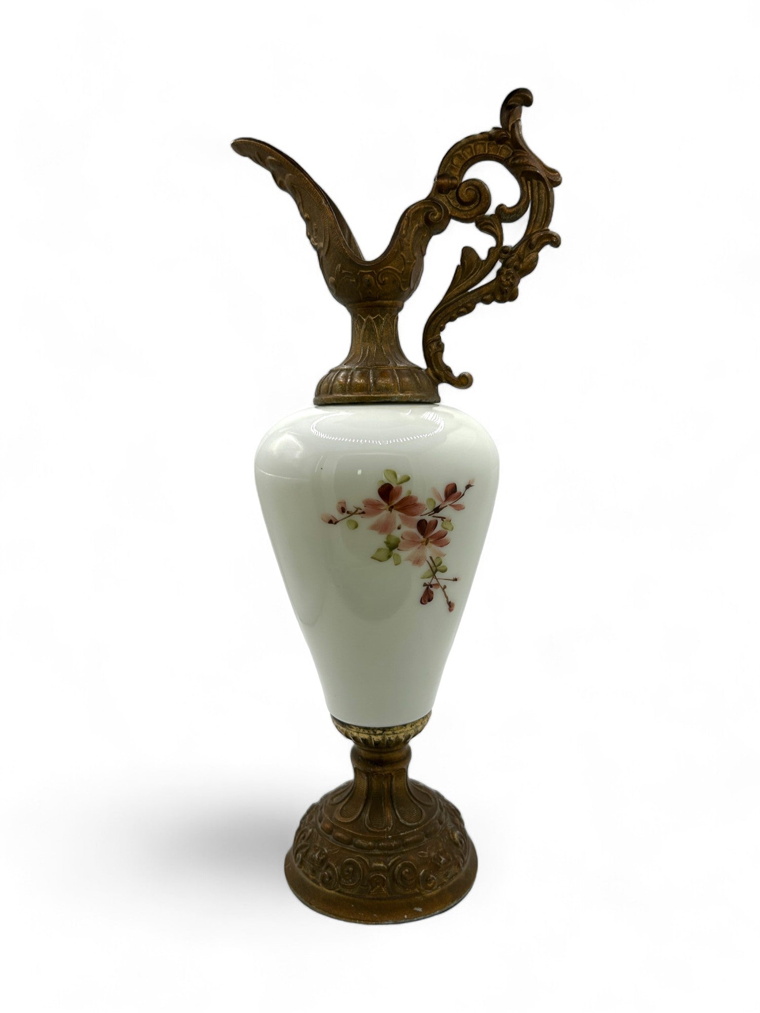  Hand Painted Porcelain and Metal Ewer