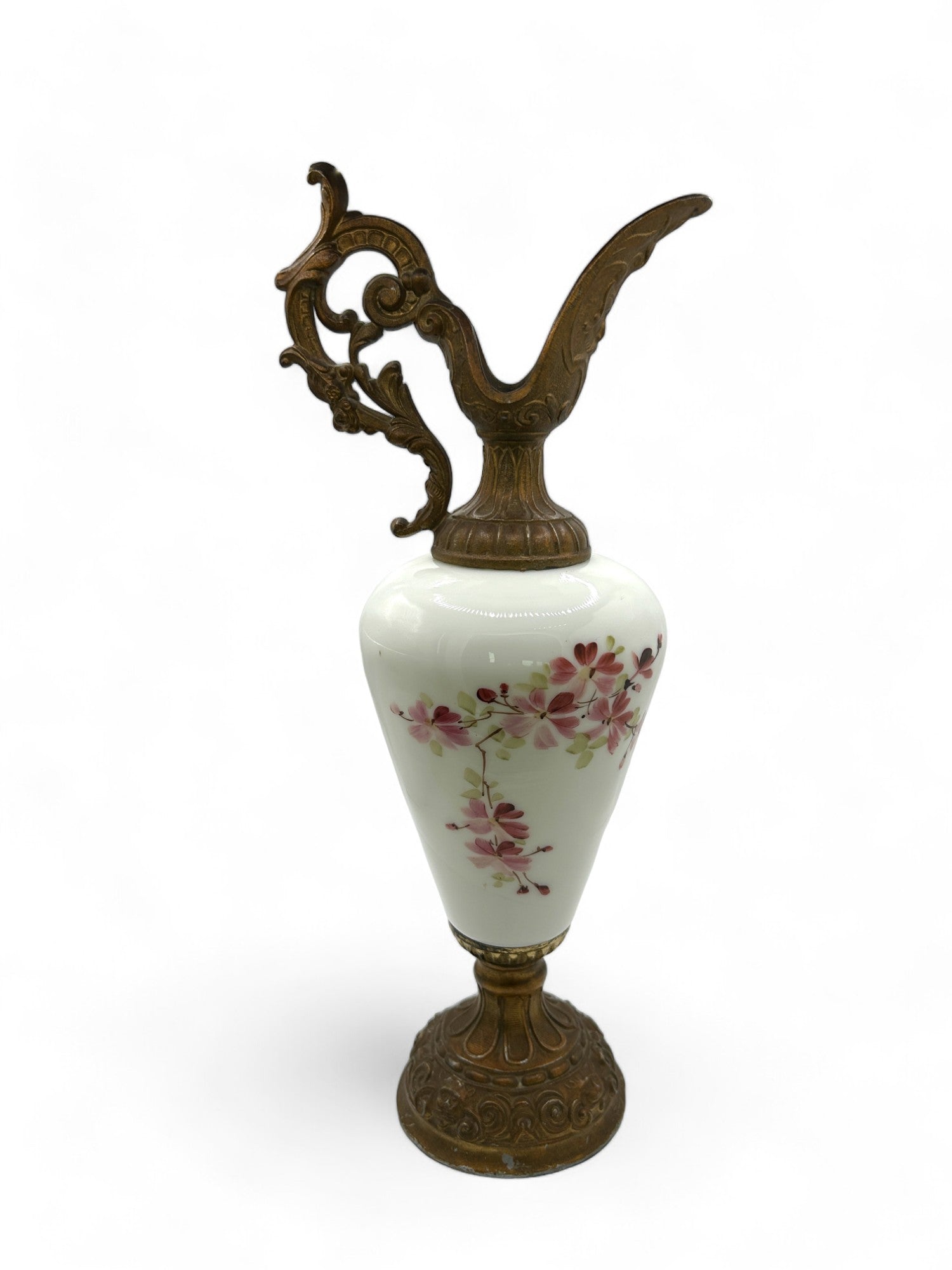 Hand Painted Porcelain and Metal Ewer