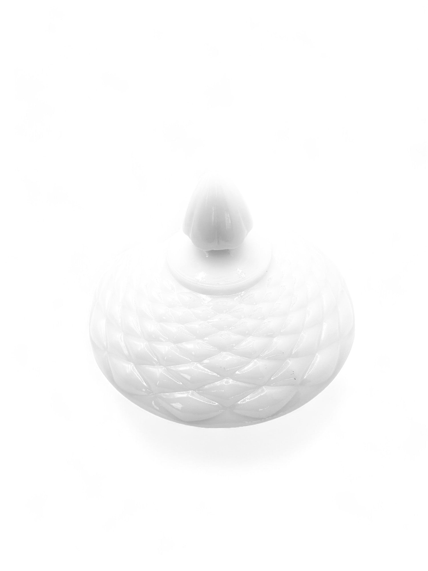 Vintage White Milk Glass Basket Weave Pedestal With Lid