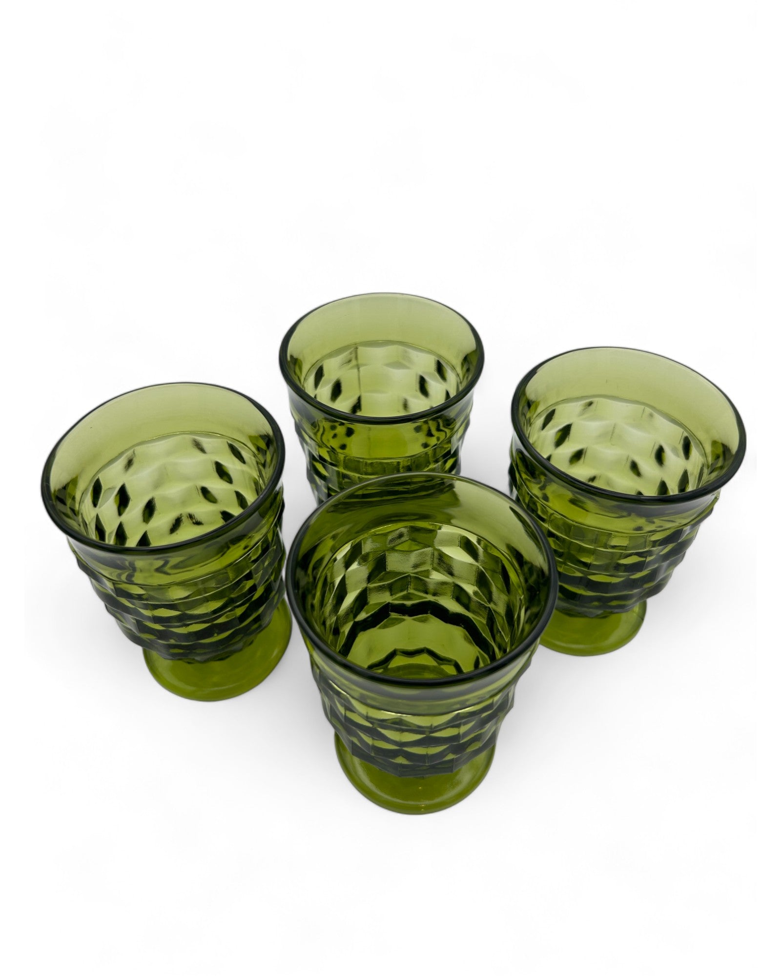 hall Avocado Green Footed Juice Glasses