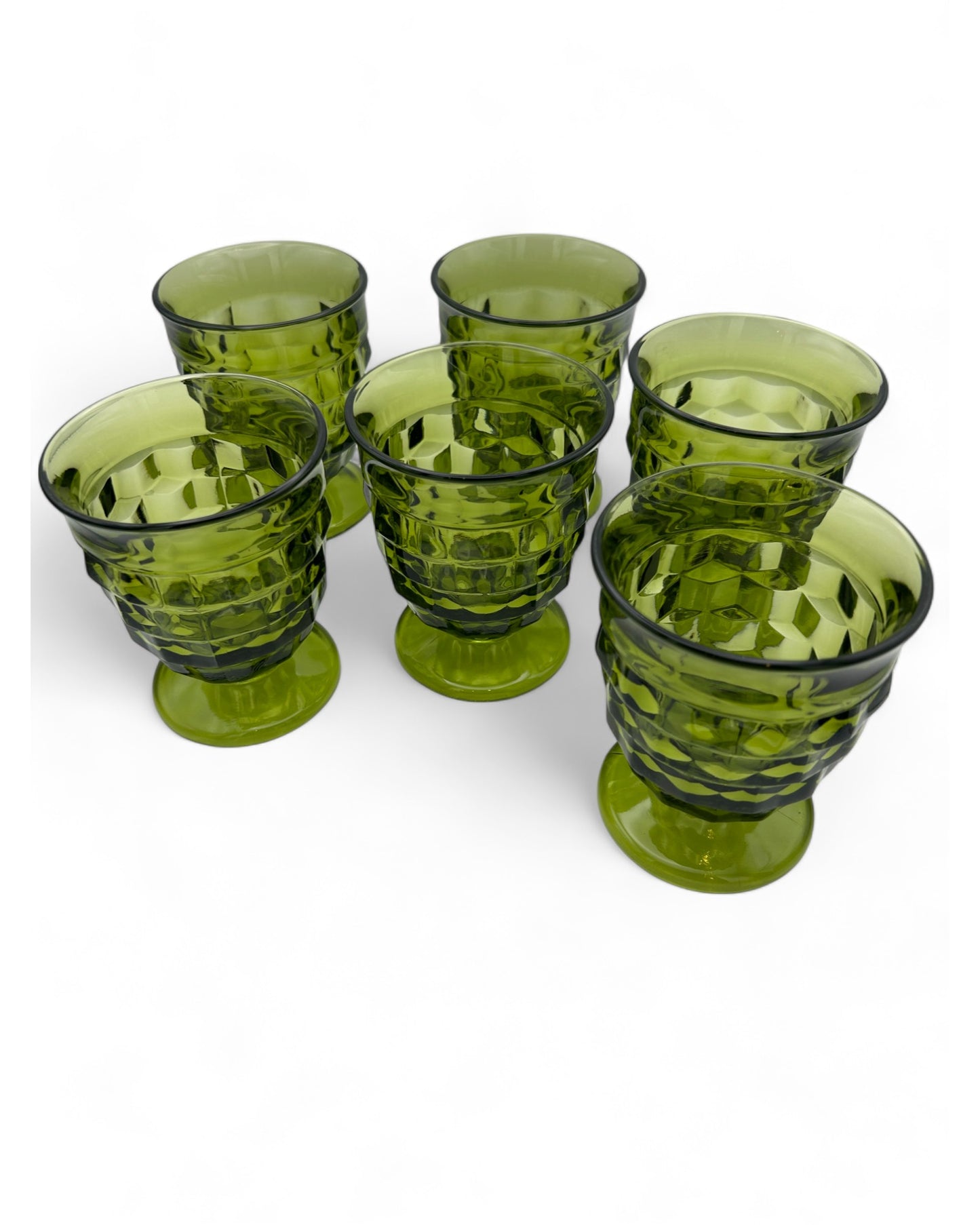 Whitehall Avocado Green Footed Tumblers