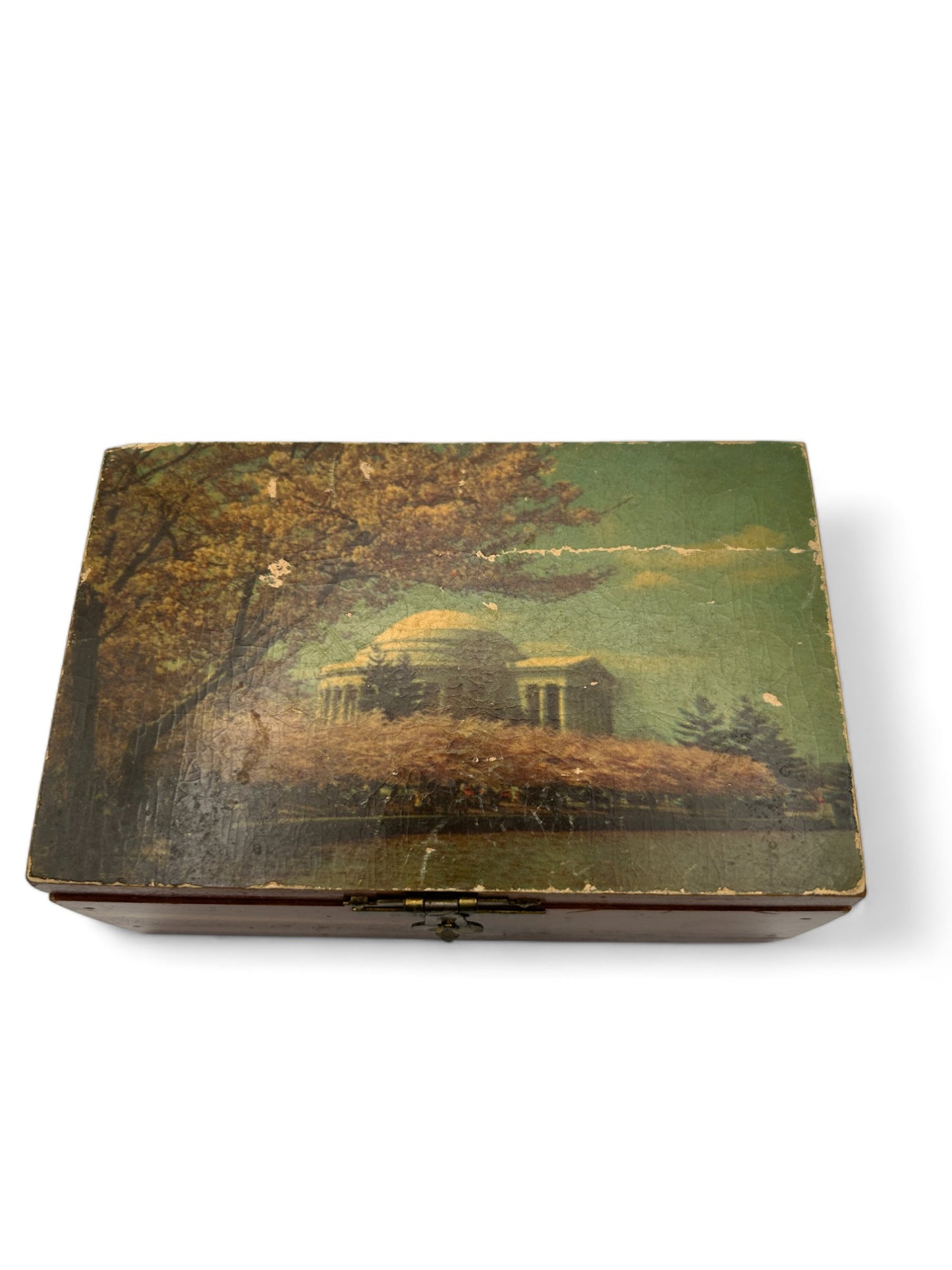 Vintage Wood Cedar Trinket Box Souvenir Washington