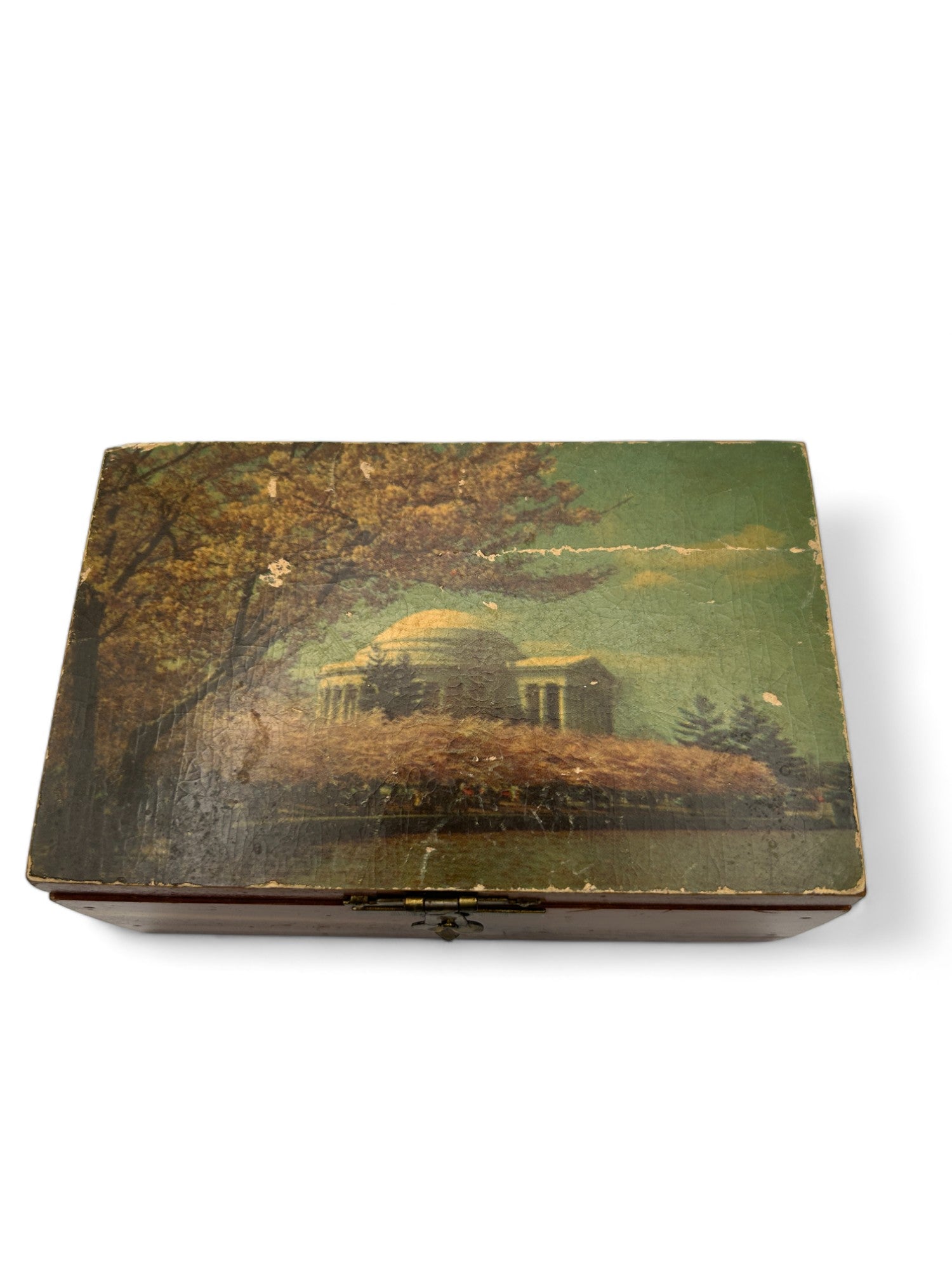 Vintage Wood Cedar Trinket Box Souvenir Washington
