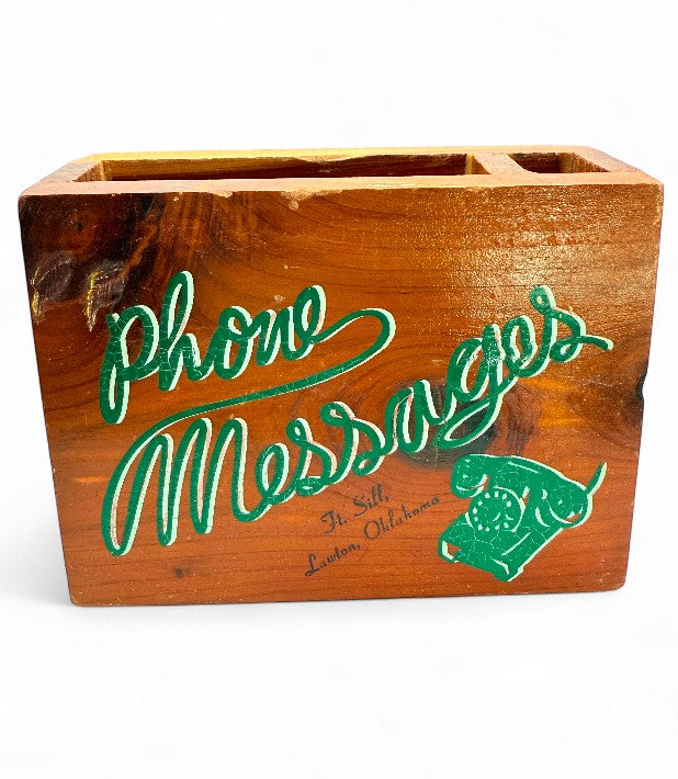 Vintage Wooden Phone Message Holder