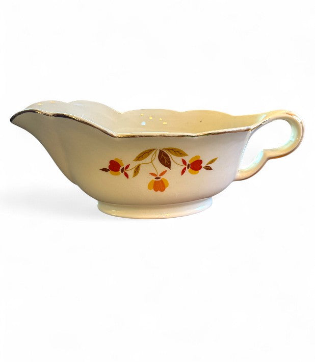 Vintage Hall Autumn Leaf Gravy Boat - Vintage Tableware