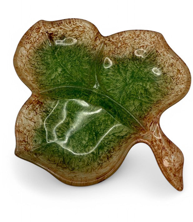 Vintage Rainbow Glass Company Leaf Dish – Bold, Textured, and Nature-Inspired