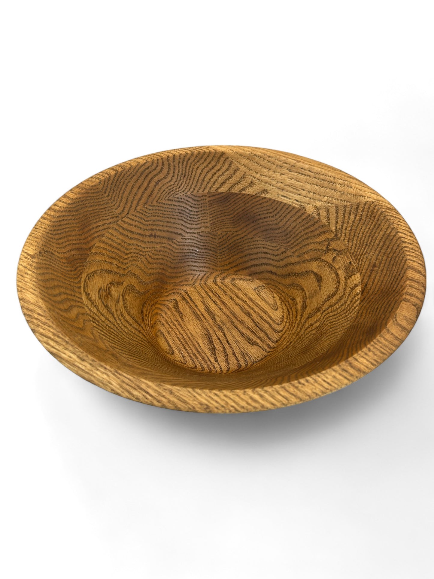 Vintage Walnut Wooden Large Serving Bowl With Six Bowls and Salad Tongs